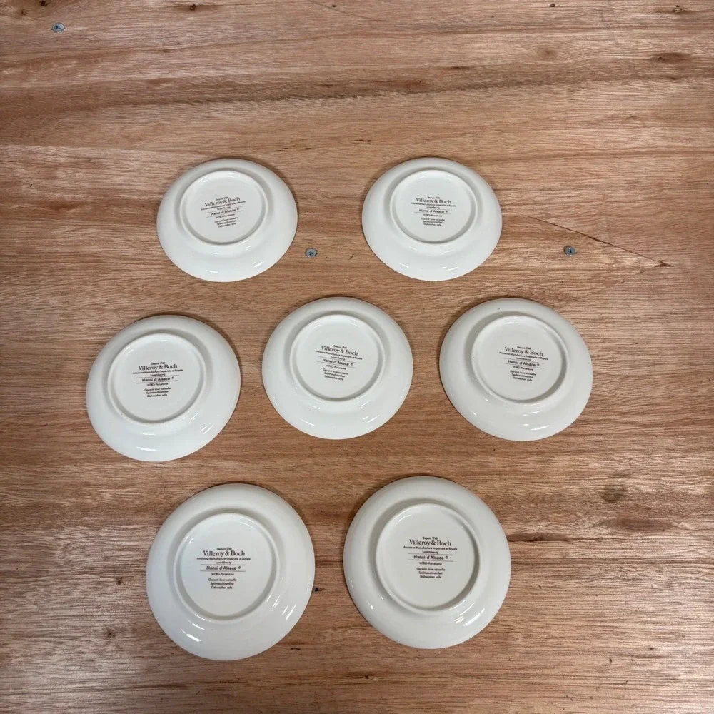 Villeroy&Boch Hansi d'Alsace Saucers Vitro-Porcelaine Floral Set of 7 Luxembourg